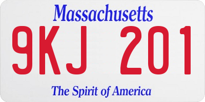 MA license plate 9KJ201