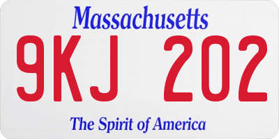 MA license plate 9KJ202