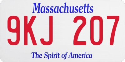 MA license plate 9KJ207