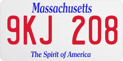 MA license plate 9KJ208