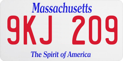 MA license plate 9KJ209