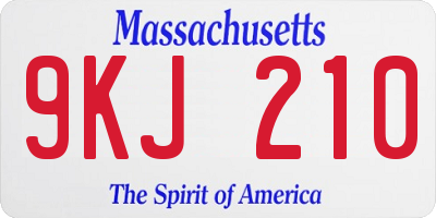 MA license plate 9KJ210
