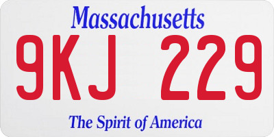 MA license plate 9KJ229
