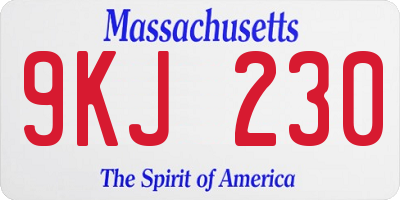 MA license plate 9KJ230