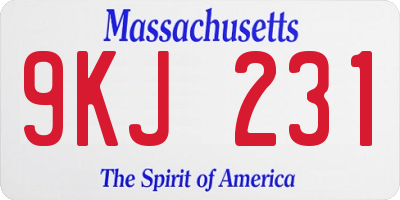MA license plate 9KJ231