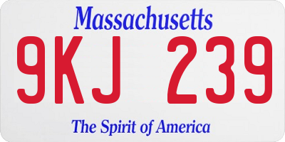 MA license plate 9KJ239