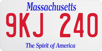 MA license plate 9KJ240