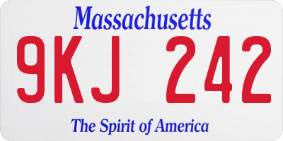 MA license plate 9KJ242