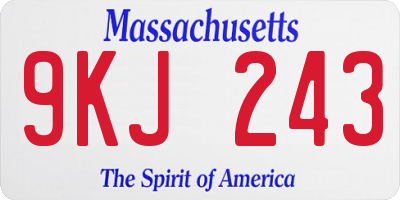 MA license plate 9KJ243