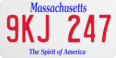 MA license plate 9KJ247