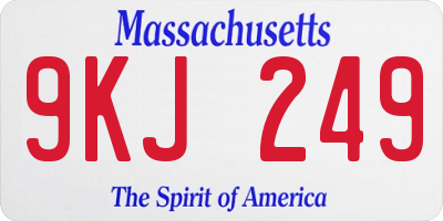MA license plate 9KJ249