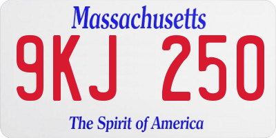 MA license plate 9KJ250