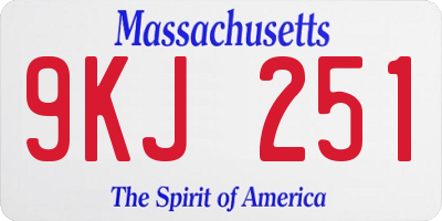 MA license plate 9KJ251