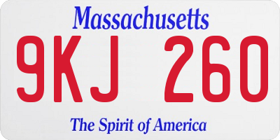 MA license plate 9KJ260