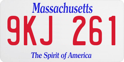 MA license plate 9KJ261