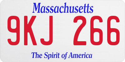 MA license plate 9KJ266