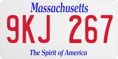 MA license plate 9KJ267