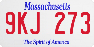 MA license plate 9KJ273