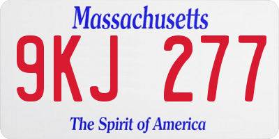 MA license plate 9KJ277