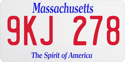 MA license plate 9KJ278