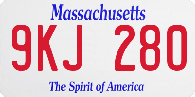 MA license plate 9KJ280