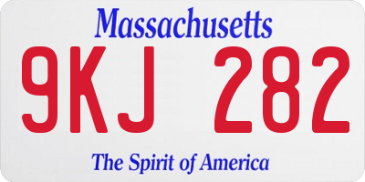 MA license plate 9KJ282