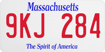 MA license plate 9KJ284