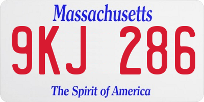 MA license plate 9KJ286