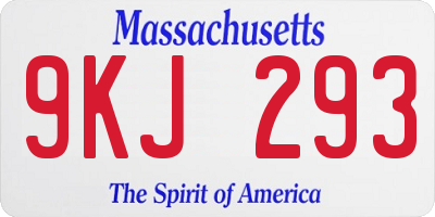 MA license plate 9KJ293