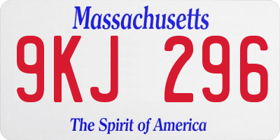 MA license plate 9KJ296