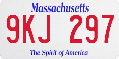 MA license plate 9KJ297