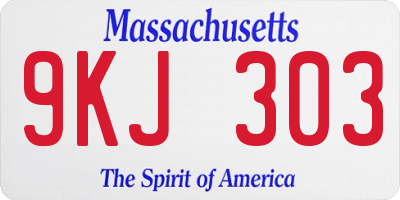 MA license plate 9KJ303