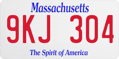 MA license plate 9KJ304