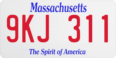 MA license plate 9KJ311