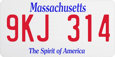 MA license plate 9KJ314