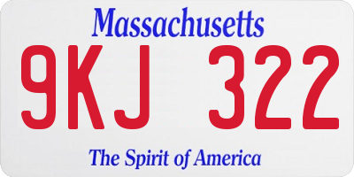 MA license plate 9KJ322