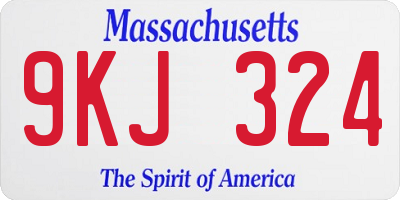 MA license plate 9KJ324