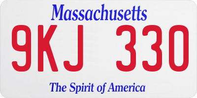 MA license plate 9KJ330