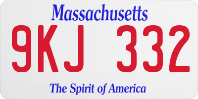 MA license plate 9KJ332