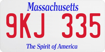 MA license plate 9KJ335