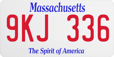 MA license plate 9KJ336