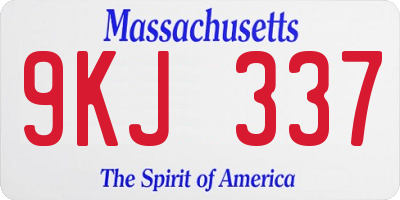 MA license plate 9KJ337