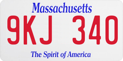 MA license plate 9KJ340