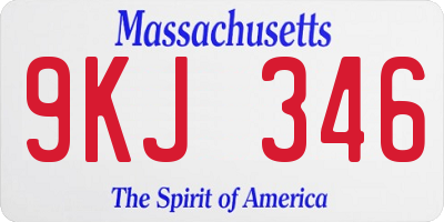 MA license plate 9KJ346