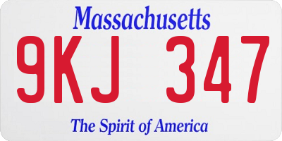 MA license plate 9KJ347