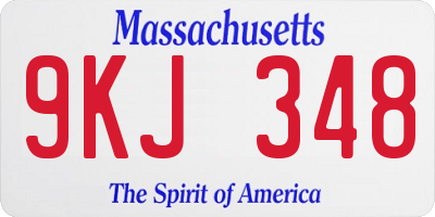 MA license plate 9KJ348