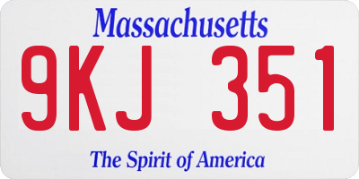 MA license plate 9KJ351