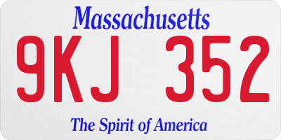 MA license plate 9KJ352