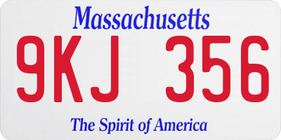 MA license plate 9KJ356