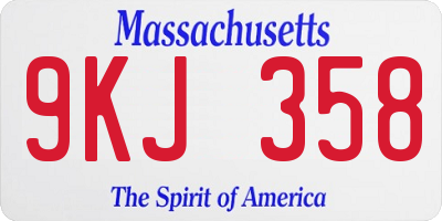 MA license plate 9KJ358